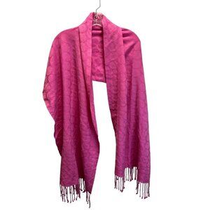 Pink shawl with fringe